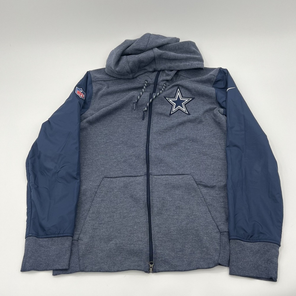 Nike Dallas Cowboys Travel Hybrid Full Zip Hoodie Mens Small On Field NFL Pocket - Picture 1 of 10